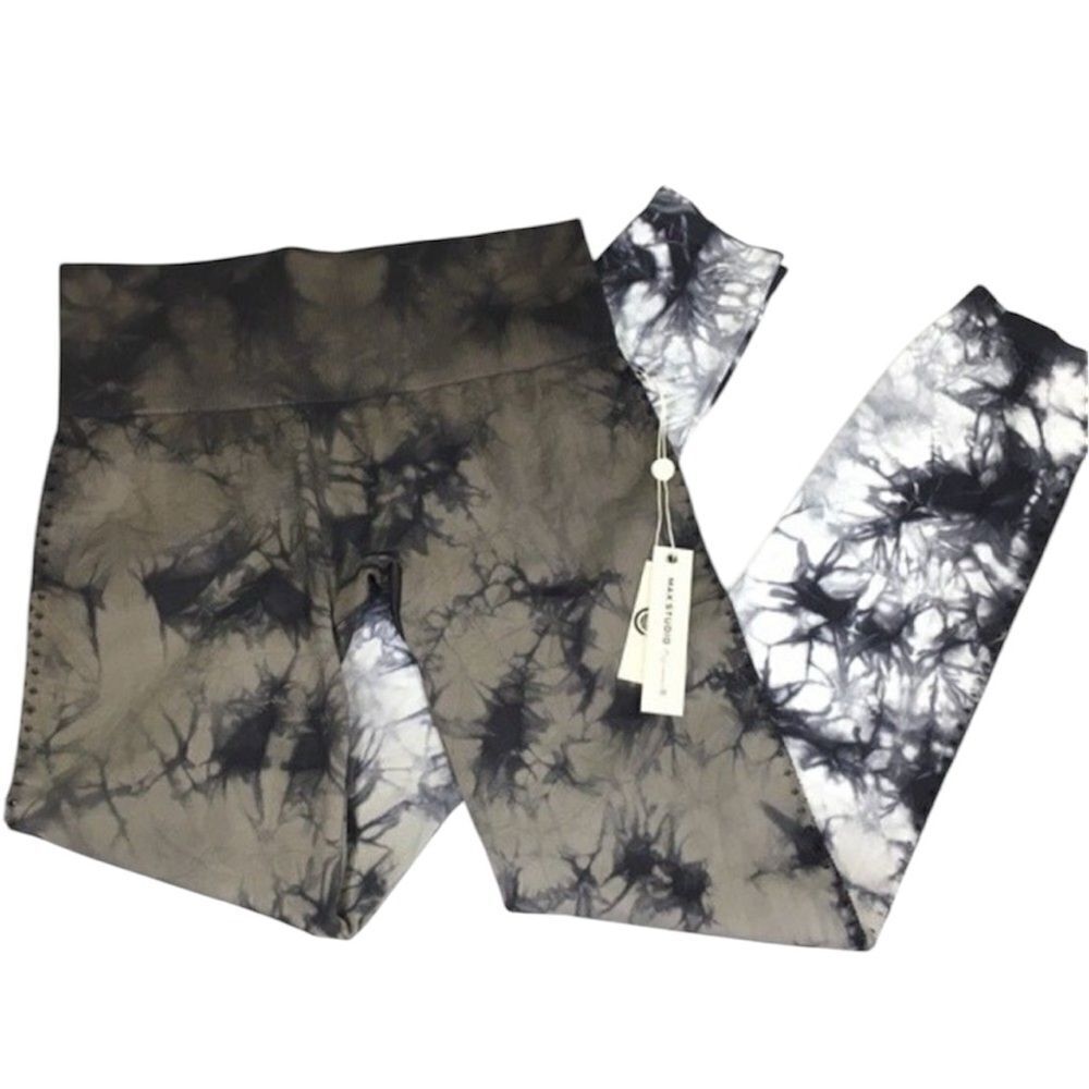 MAX STUDIO PERFORMANCE MIDNIGHT OMBRE TIE DYE 7/8 HIGH WAIST STRETCH LEGGINS NWT